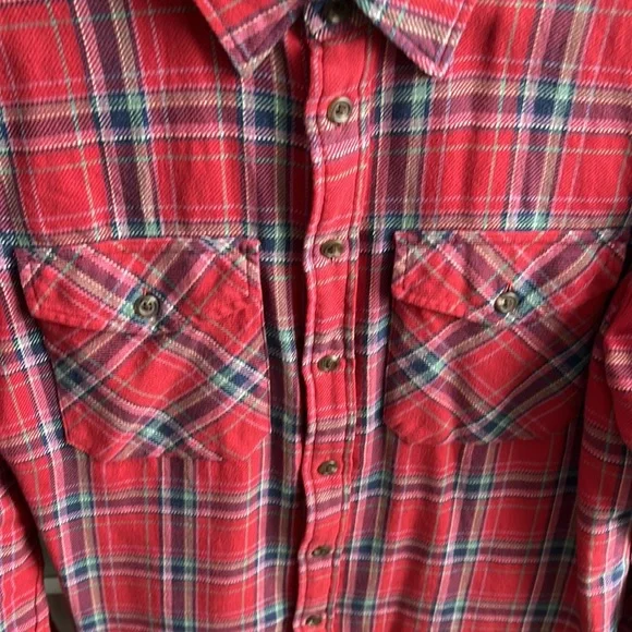 Rugby by Ralph Lauren Plaid Multicolor Cotton Flannel Top. Size 12 Slim Fit - Picture 3 of 8
